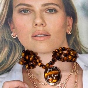 🐯 Tigers Eye Reversible Pendant Floral Embellishments
